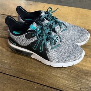 Nike Air Max Black and Teal Sneakers